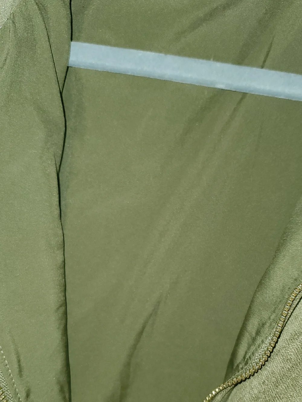 Zara Faux Suede Bomber Jacket In Green Size L